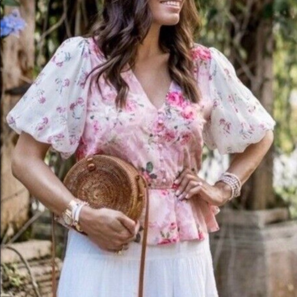 Anthropologie Hemant & Nandita Rose Garden Blouse